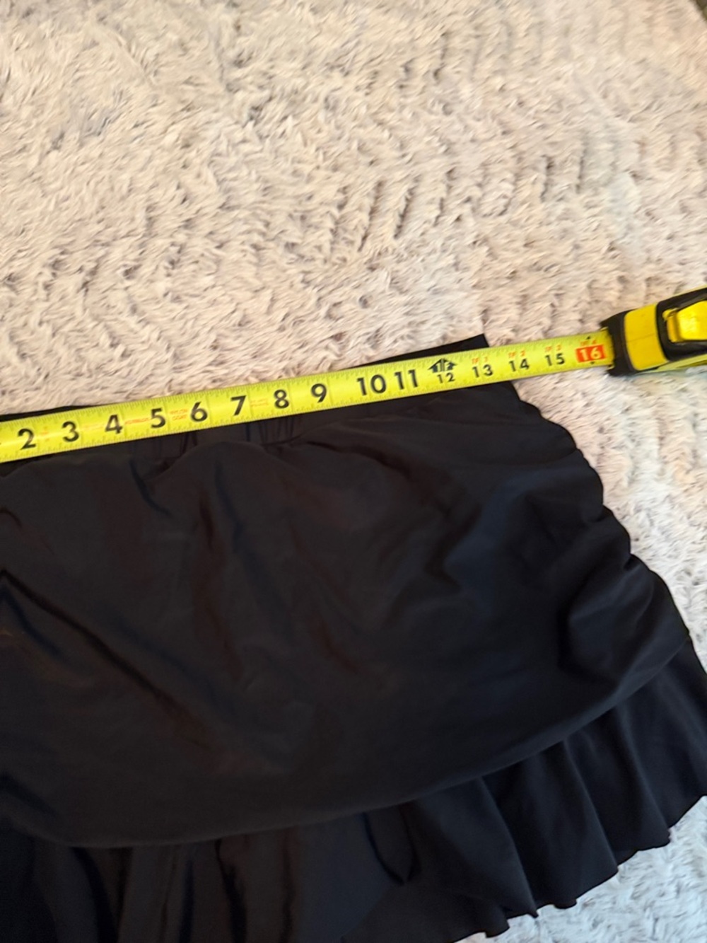 Black Ruffle-Hem Swim Skirt Bikini Bottom by Halicurt L LikeNew - Picture 5 of 10